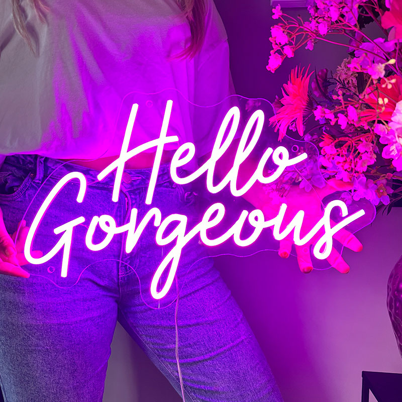 Enseigne néon Hello Gorgeous
