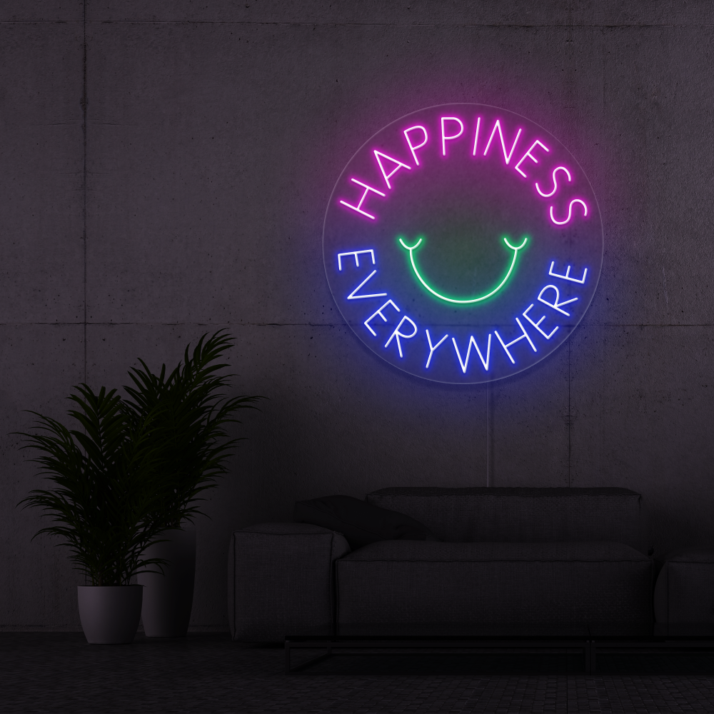 Enseigne néon Hapiness