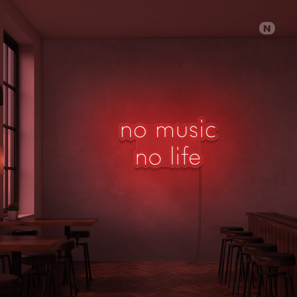 Enseigne Néon No Music No Life