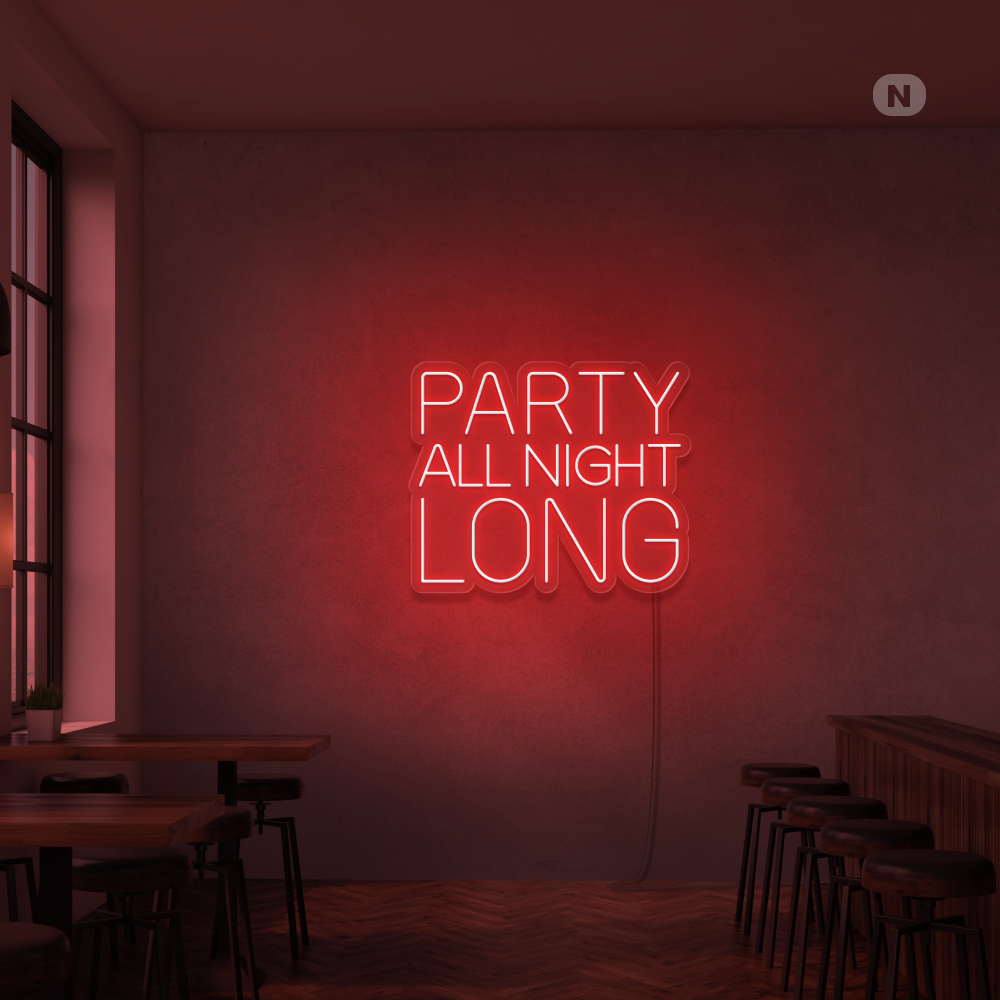 Enseigne Néon Party All Night Long
