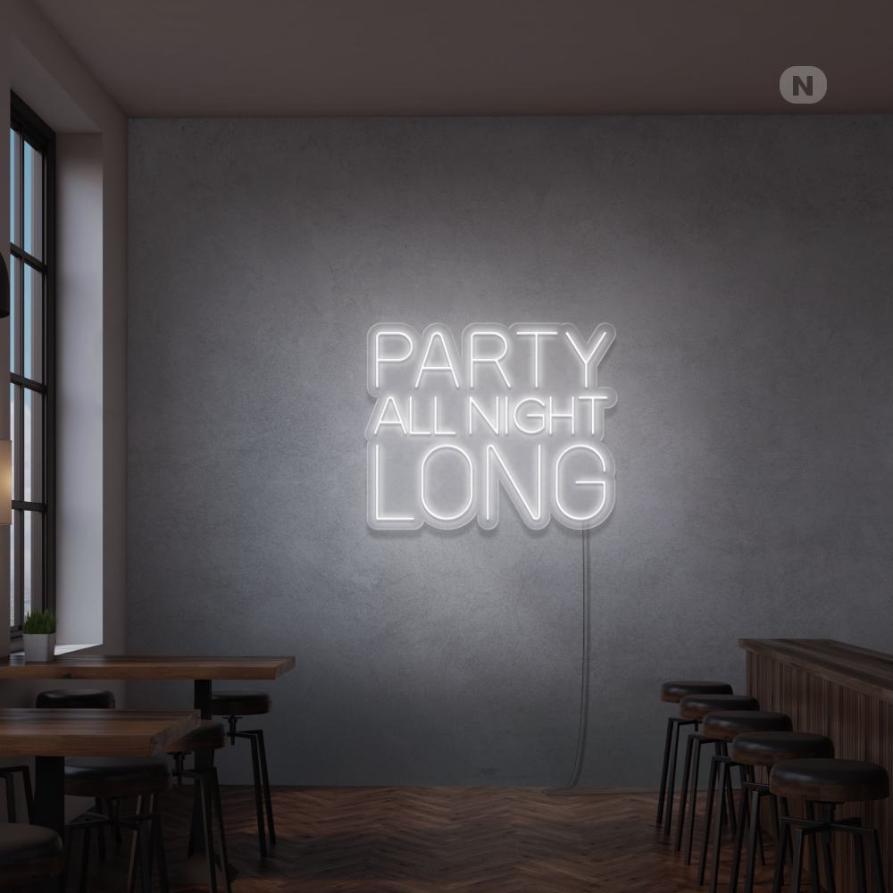Enseigne Néon Party All Night Long