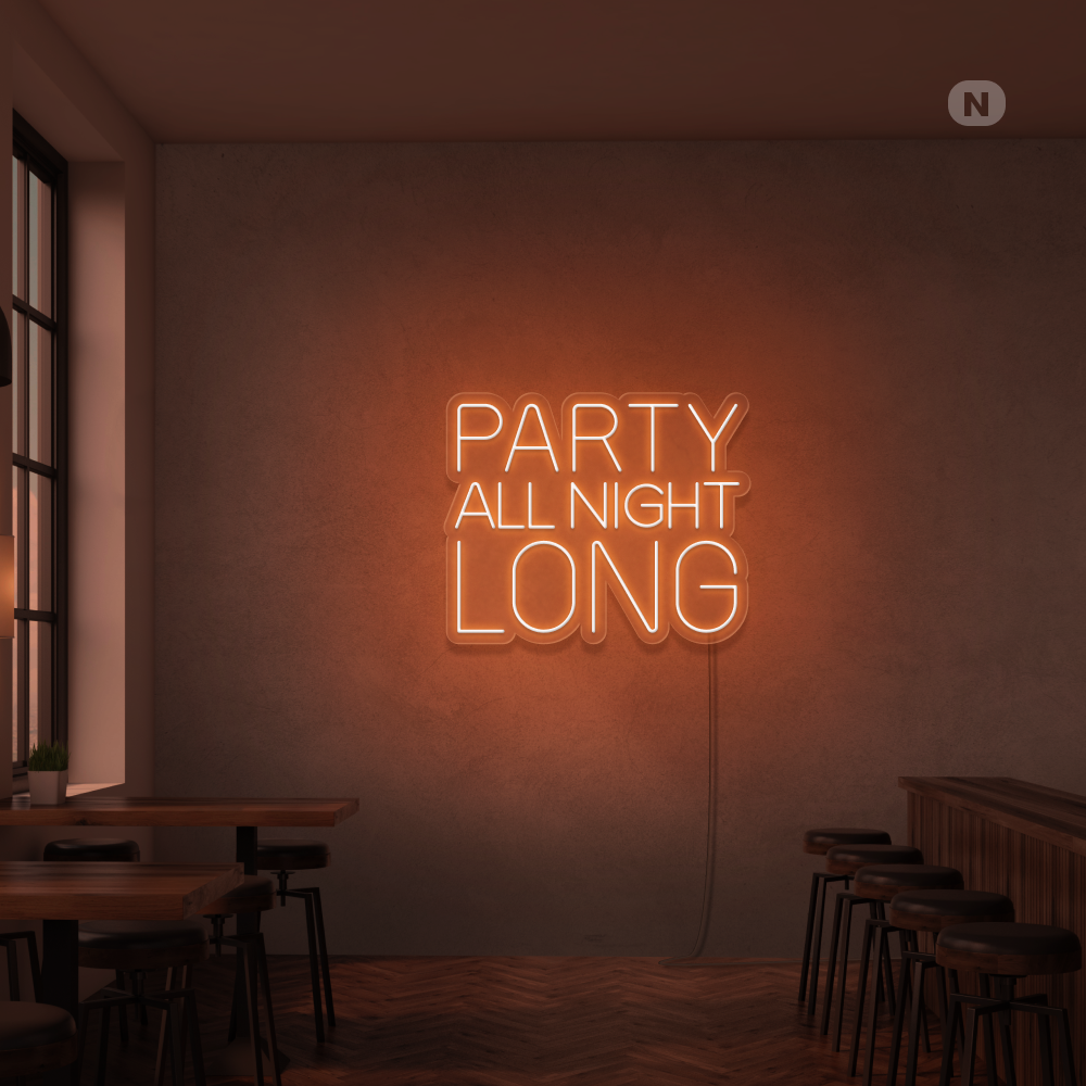 Enseigne Néon Party All Night Long