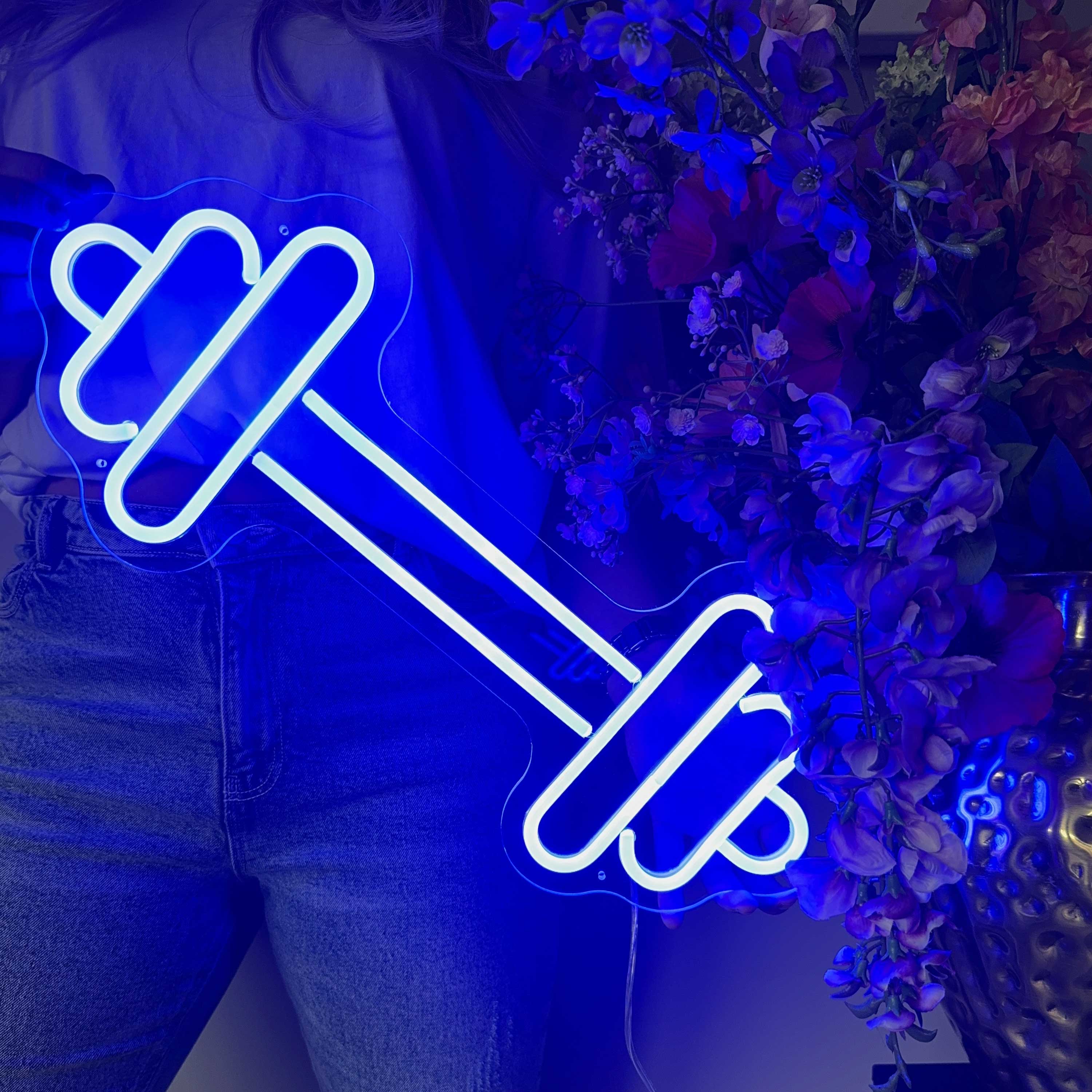 Enseigne néon Haltères