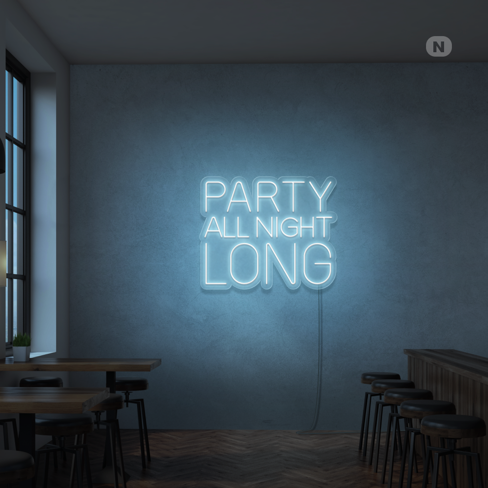 Enseigne Néon Party All Night Long