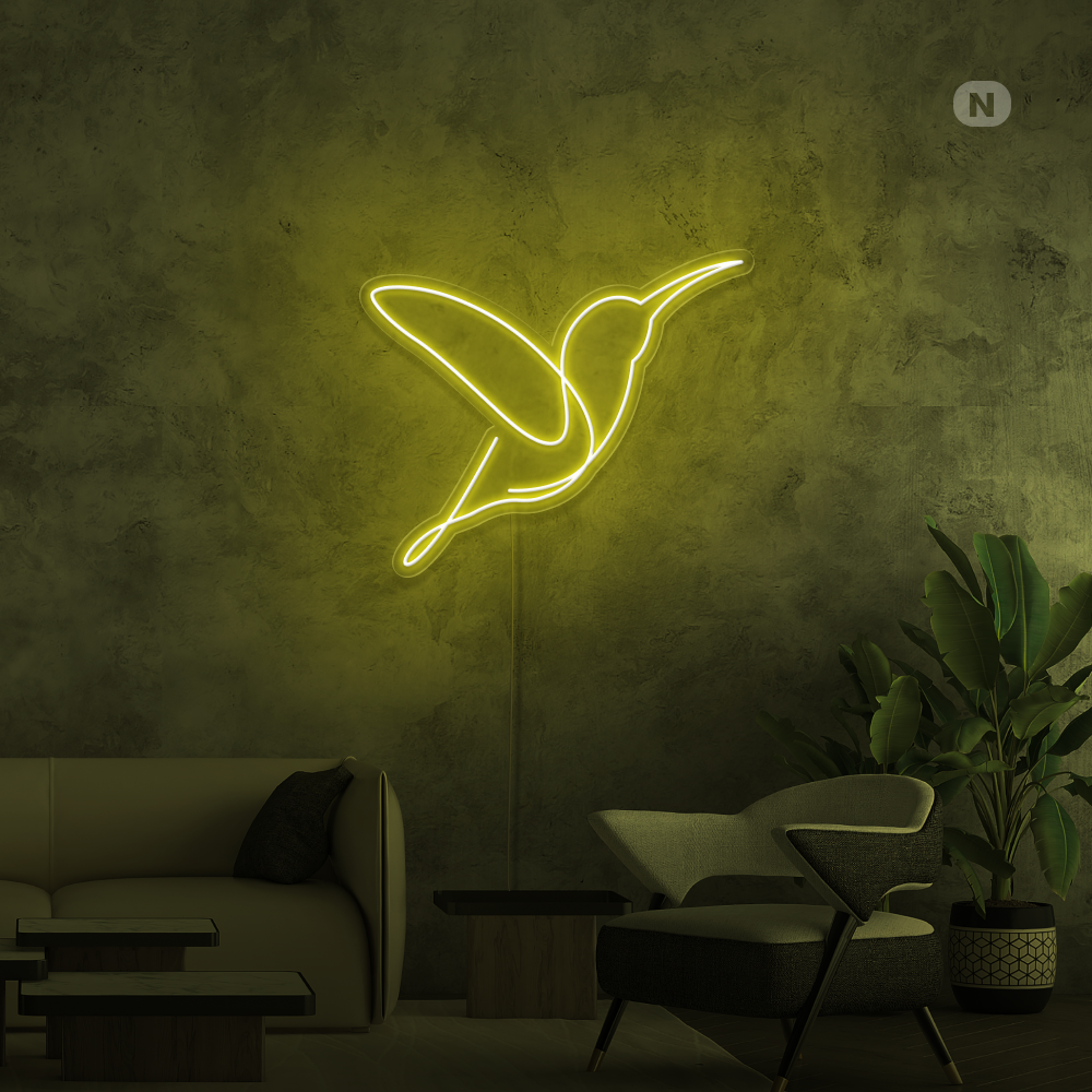 Enseigne néon Oiseau artistique