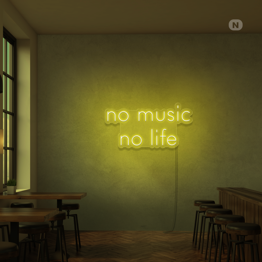 Enseigne Néon No Music No Life
