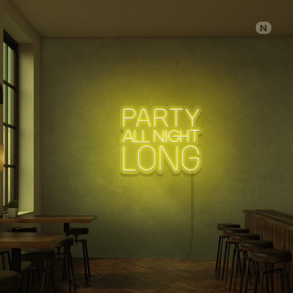 Enseigne Néon Party All Night Long