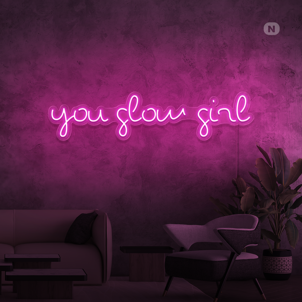 Enseigne néon You Glow Girl