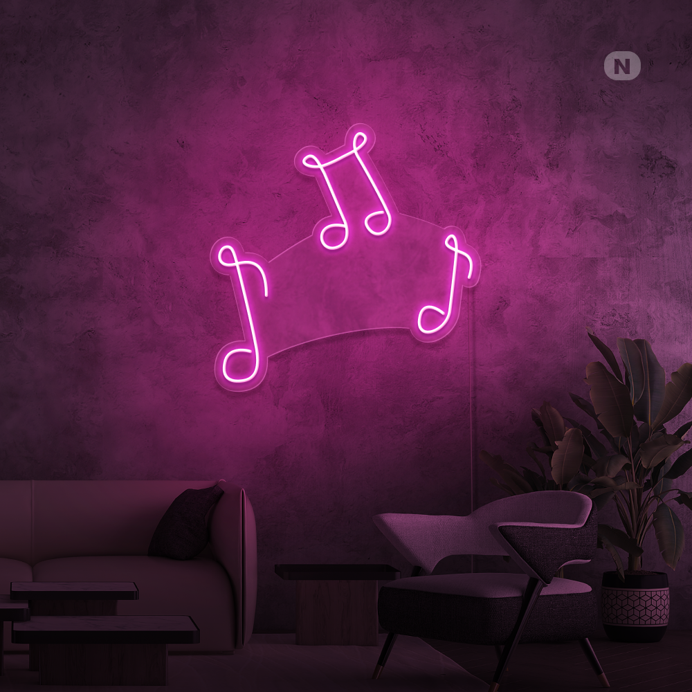 Enseigne néon Notes de musique