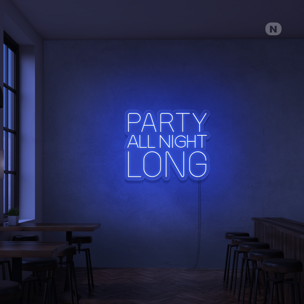 Enseigne Néon Party All Night Long