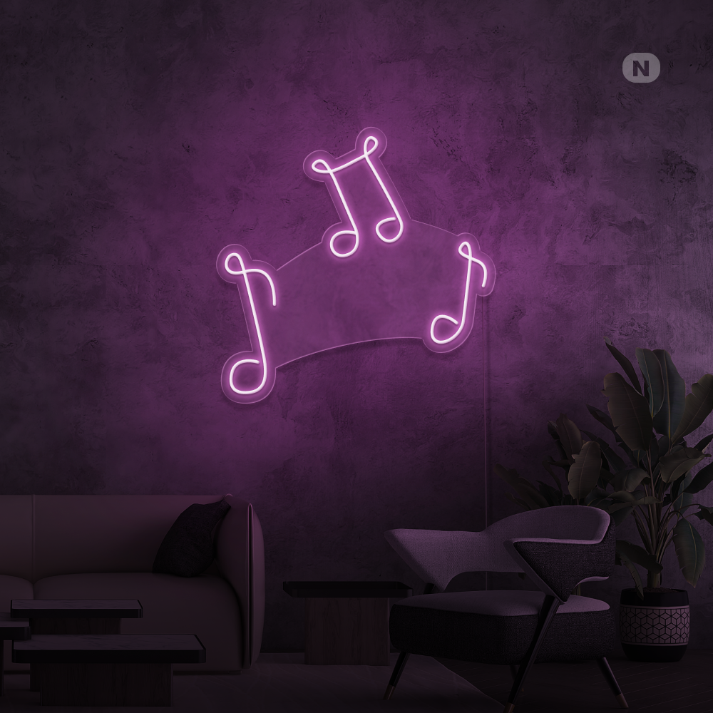 Enseigne néon Notes de musique