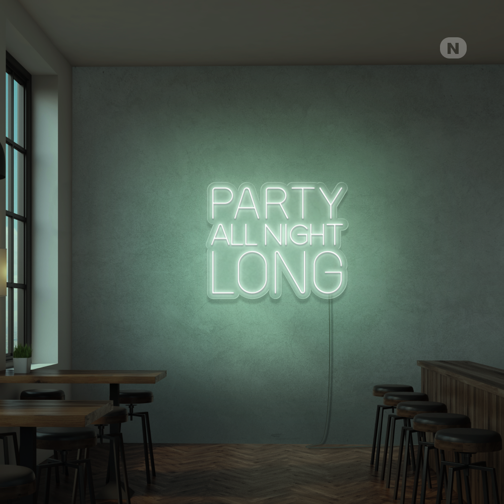 Enseigne Néon Party All Night Long