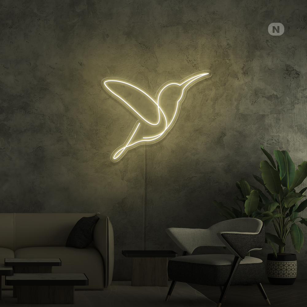 Enseigne néon Oiseau artistique