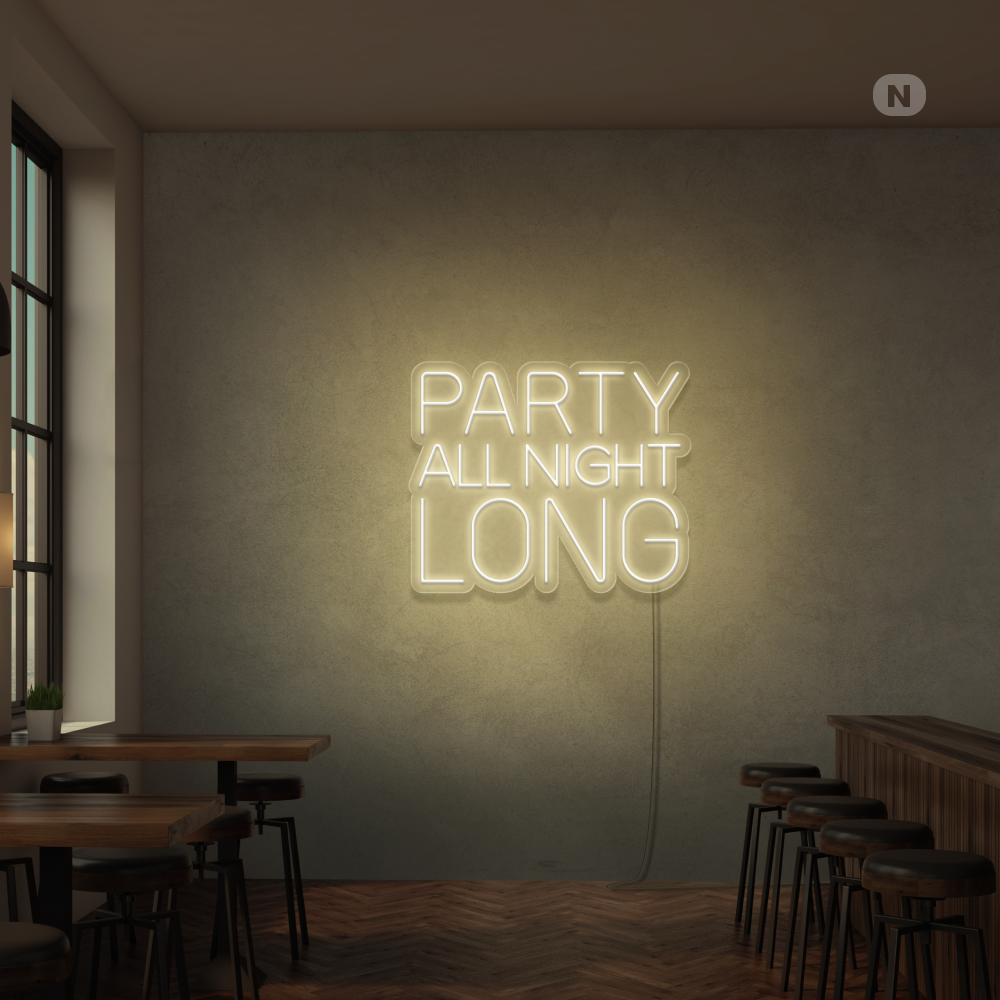 Enseigne Néon Party All Night Long