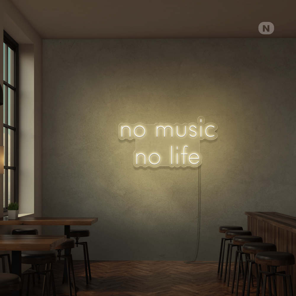 Enseigne Néon No Music No Life