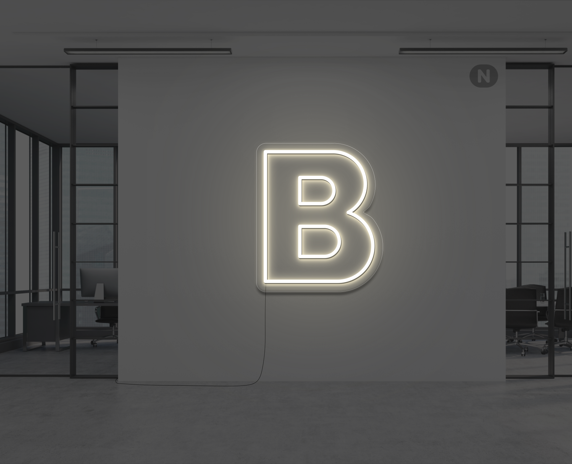 lettre-neon-b-blanc-chaud
