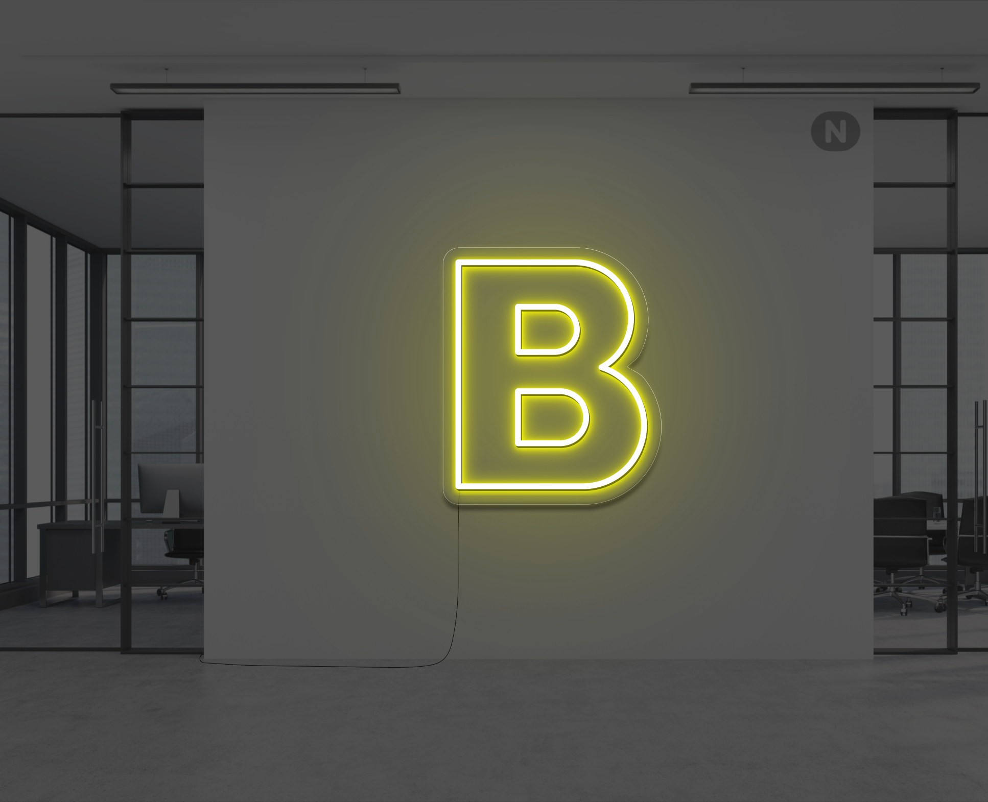 lettre-neon-b-jaune