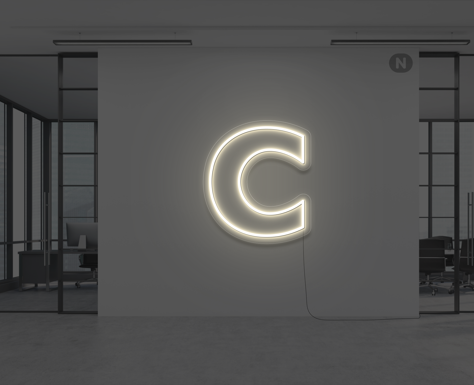 lettre-neon-c-blanc-chaud