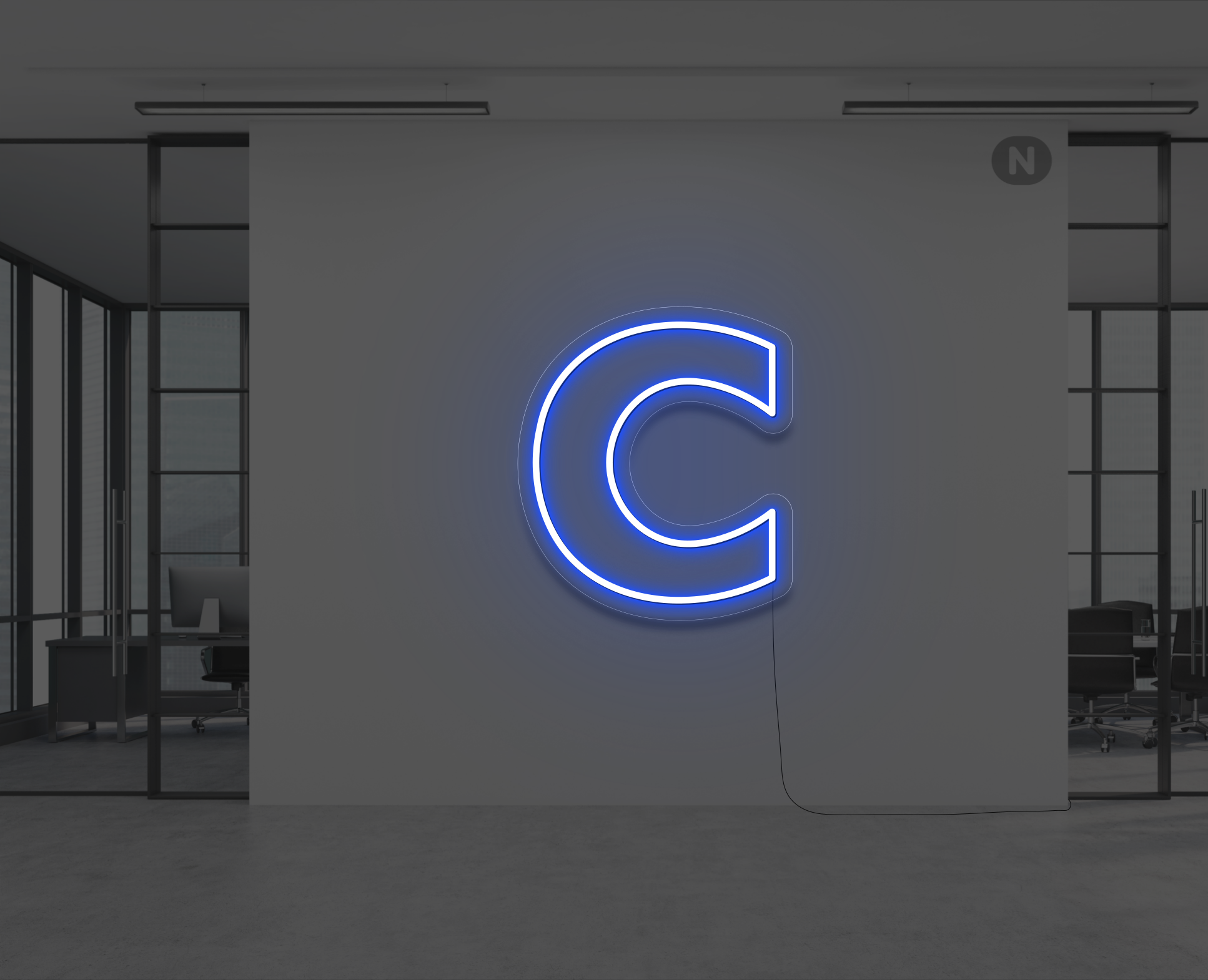 lettre-neon-c-bleu