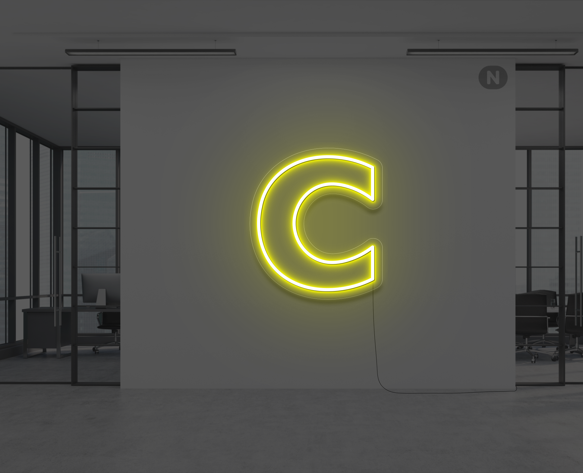 lettre-neon-c-jaune