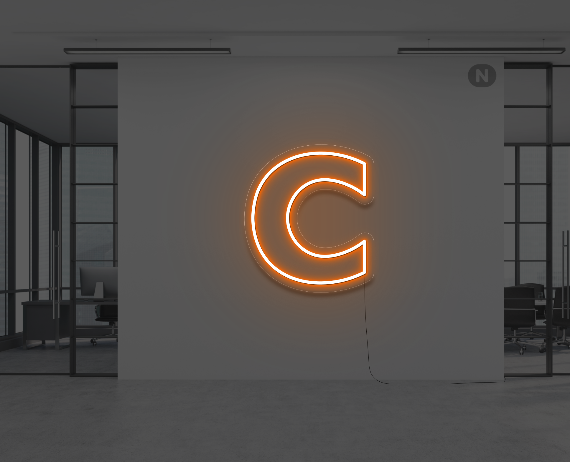 lettre-neon-c-orange