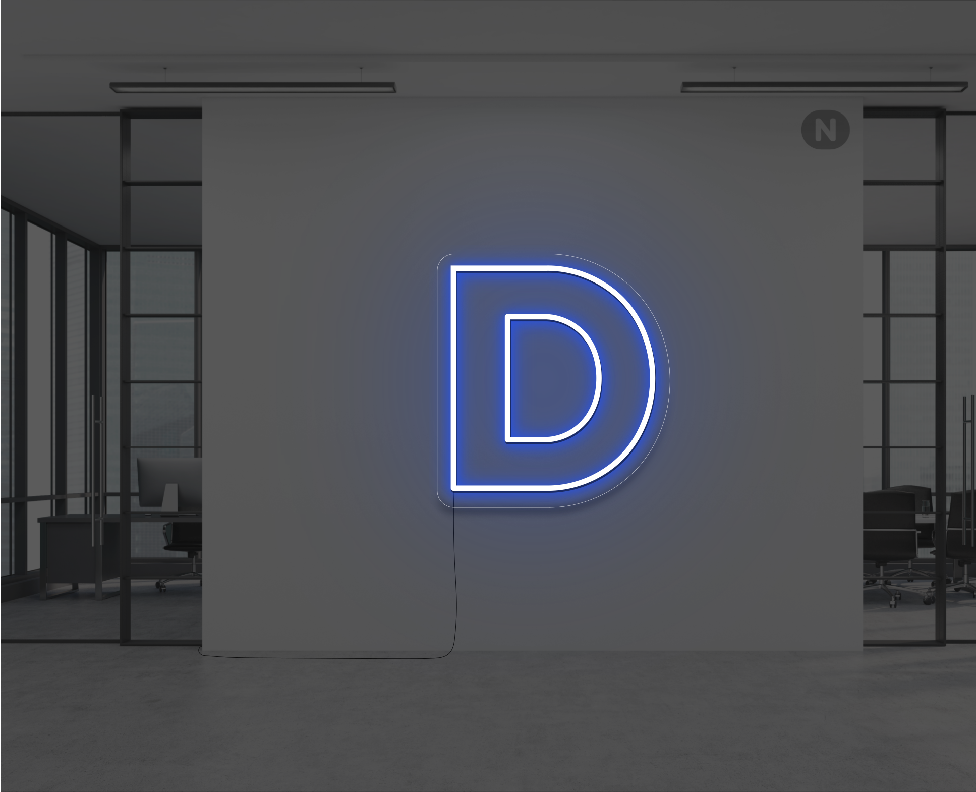 lettre-neon-d-bleu