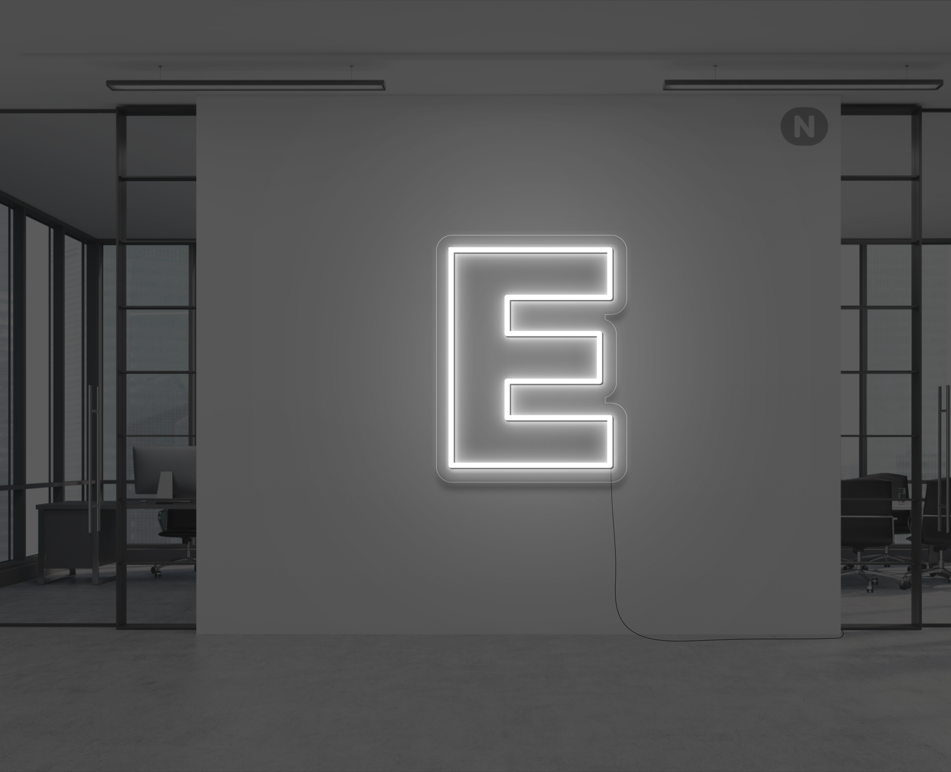 lettre-neon-e-blanc