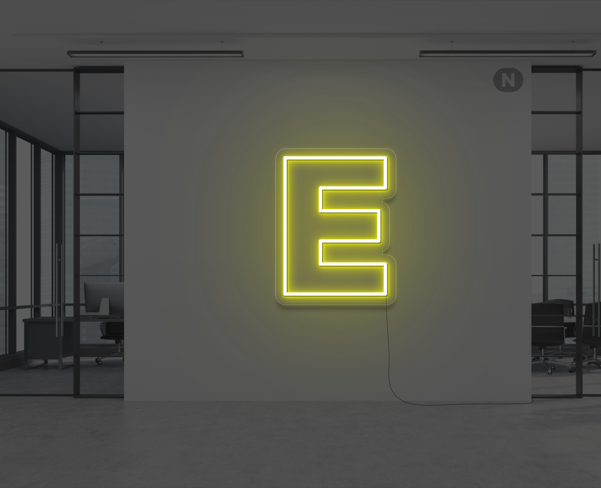 lettre-neon-e-jaune