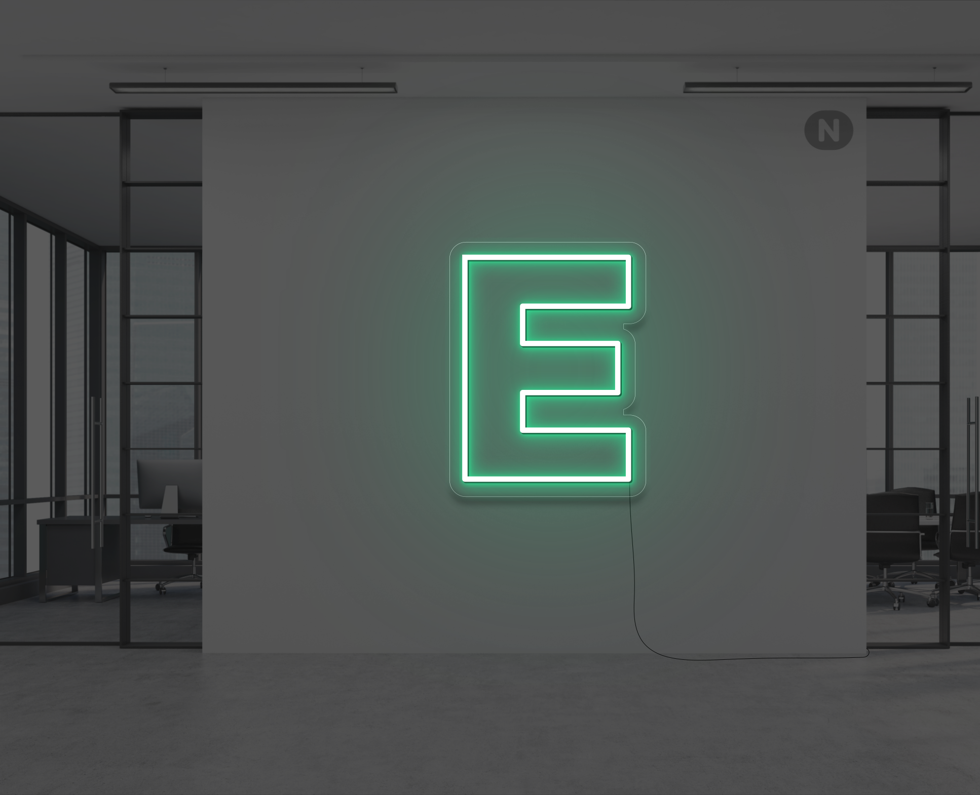 lettre-neon-e-verte
