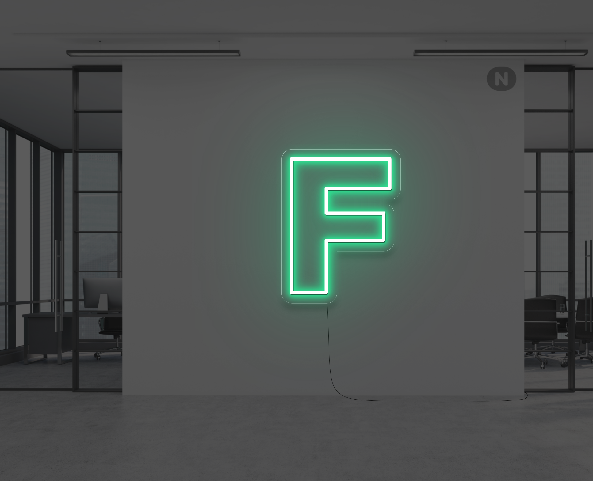 lettre-neon-f-verte