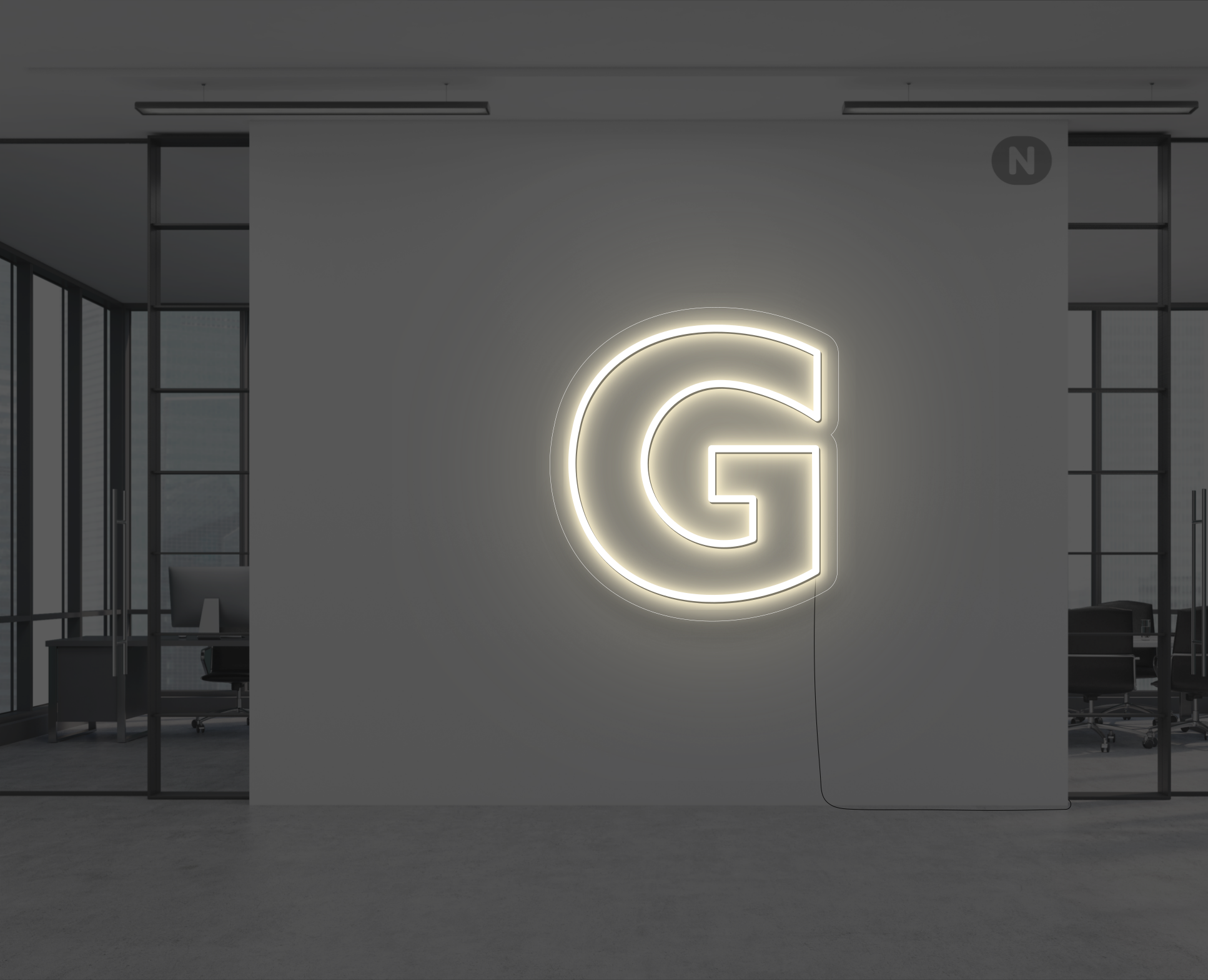 lettre-neon-g-blanc-chaud