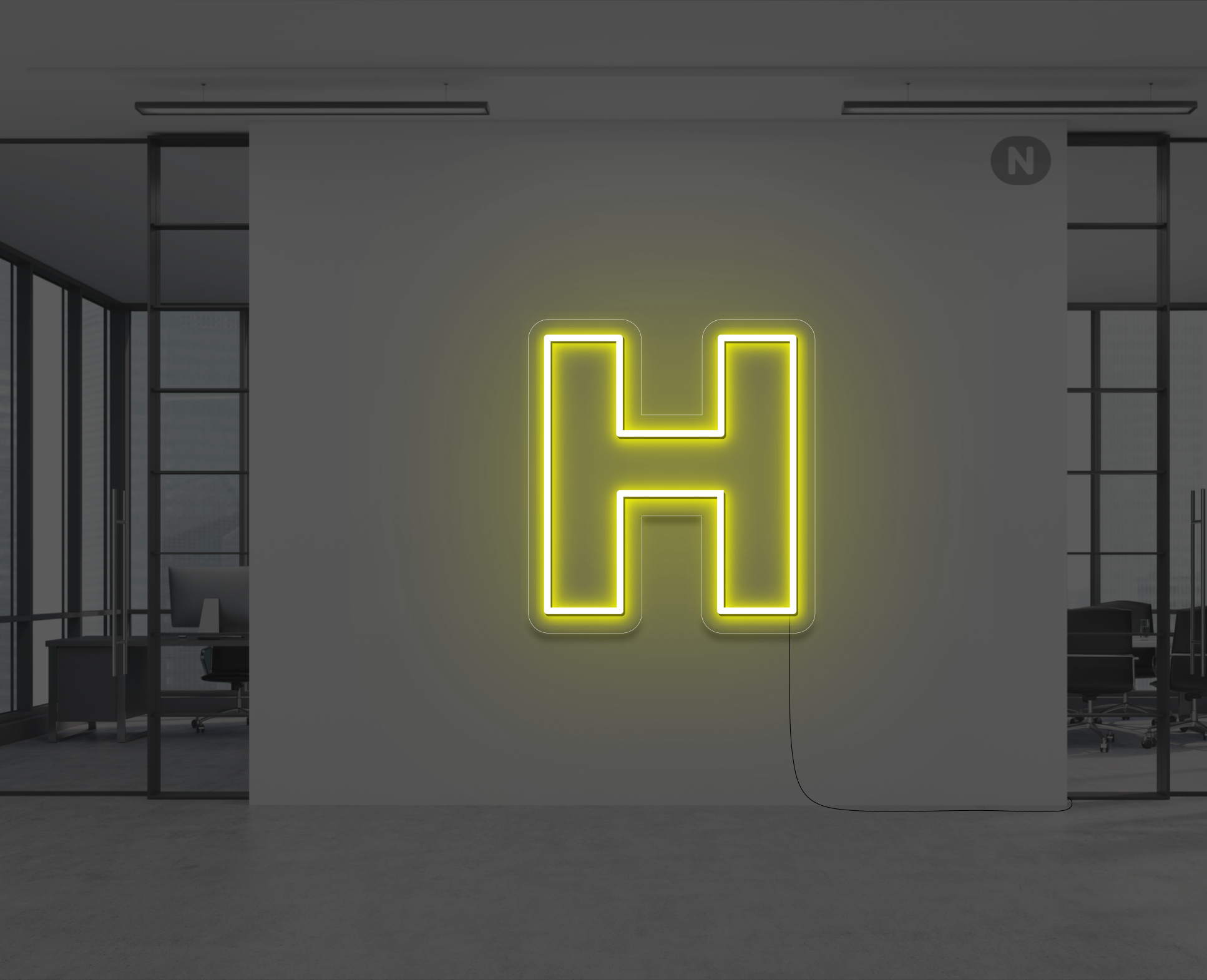 lettre-neon-h-jaune