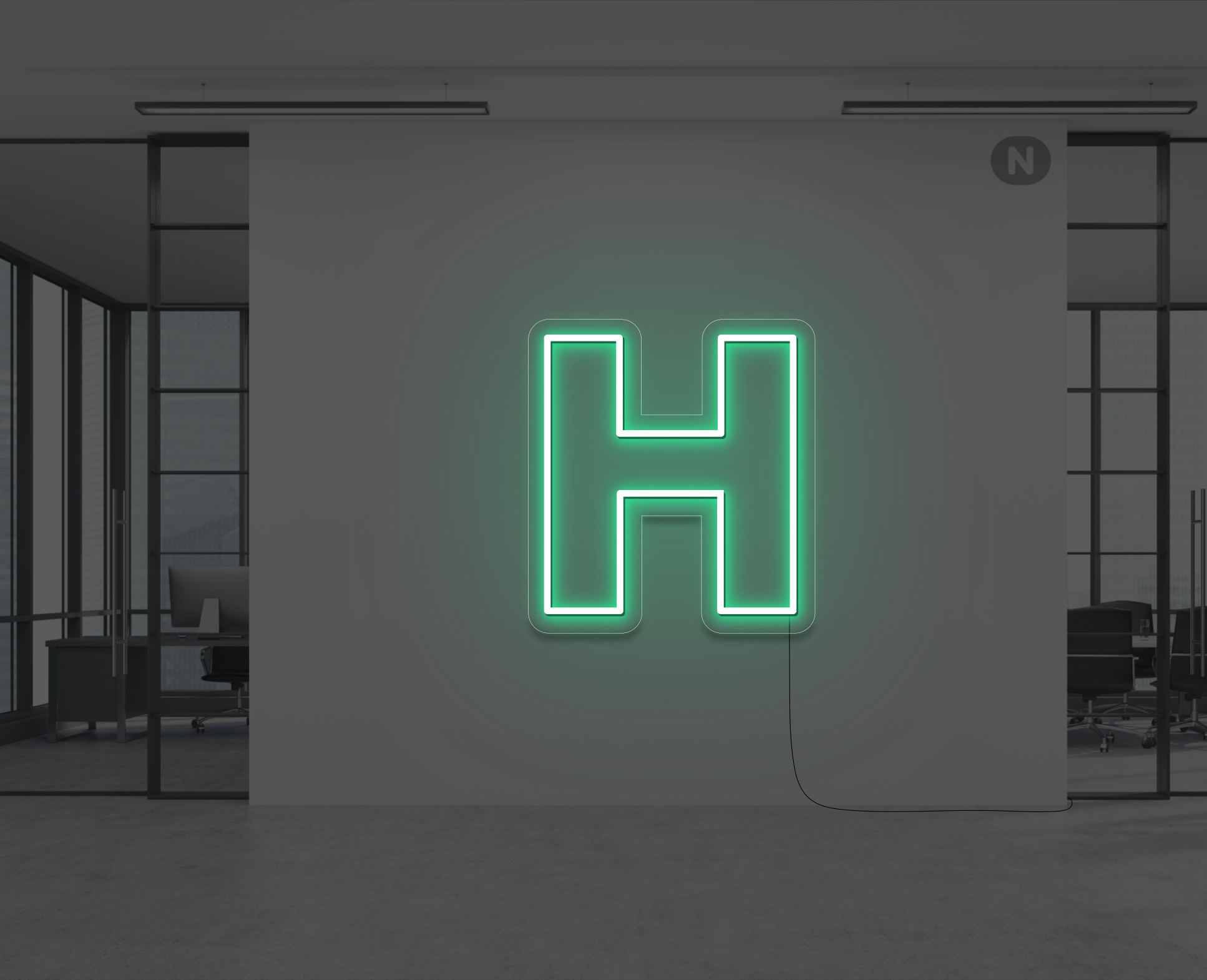lettre-neon-h-verte