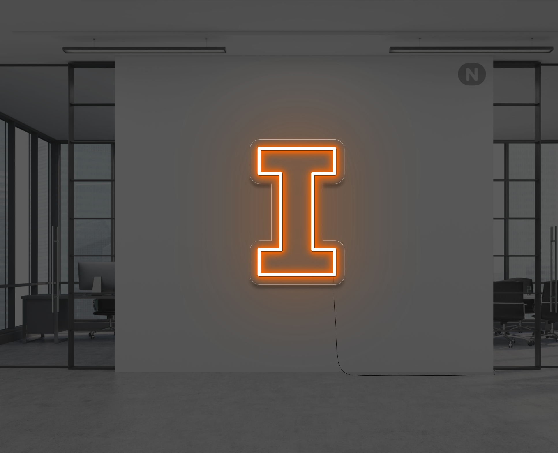 lettre-neon-i-orange