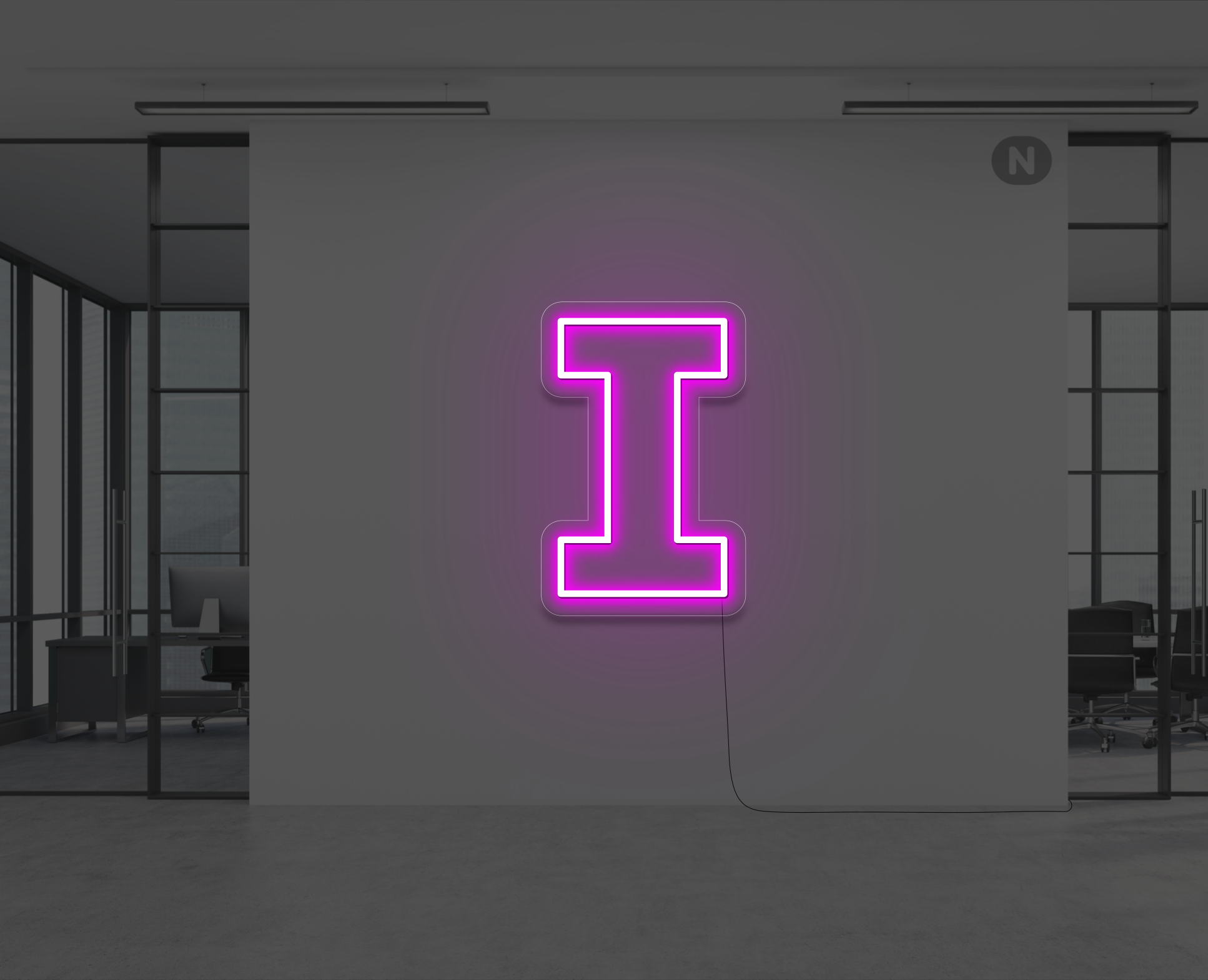 lettre-neon-i-rose-neon