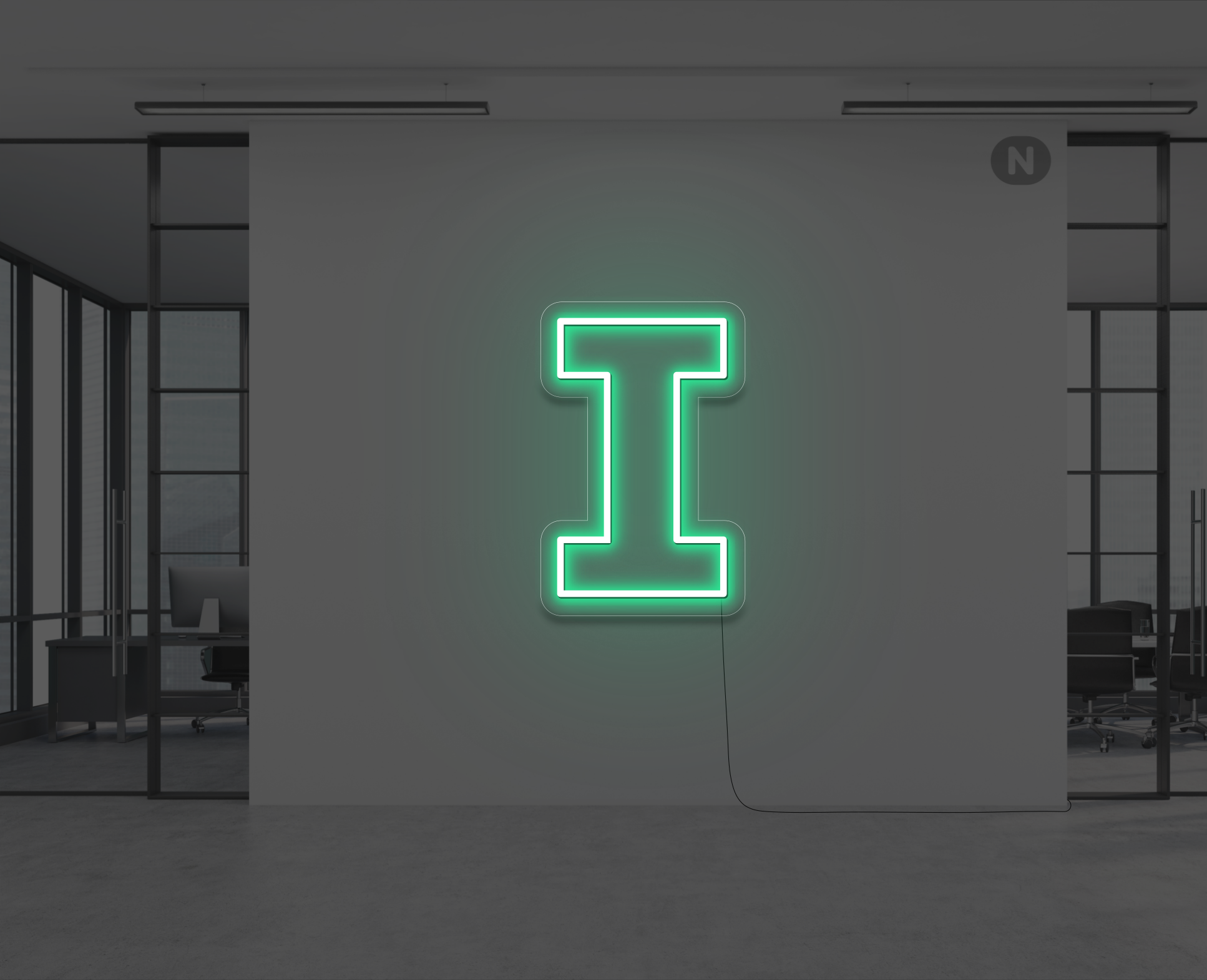 lettre-neon-i-verte