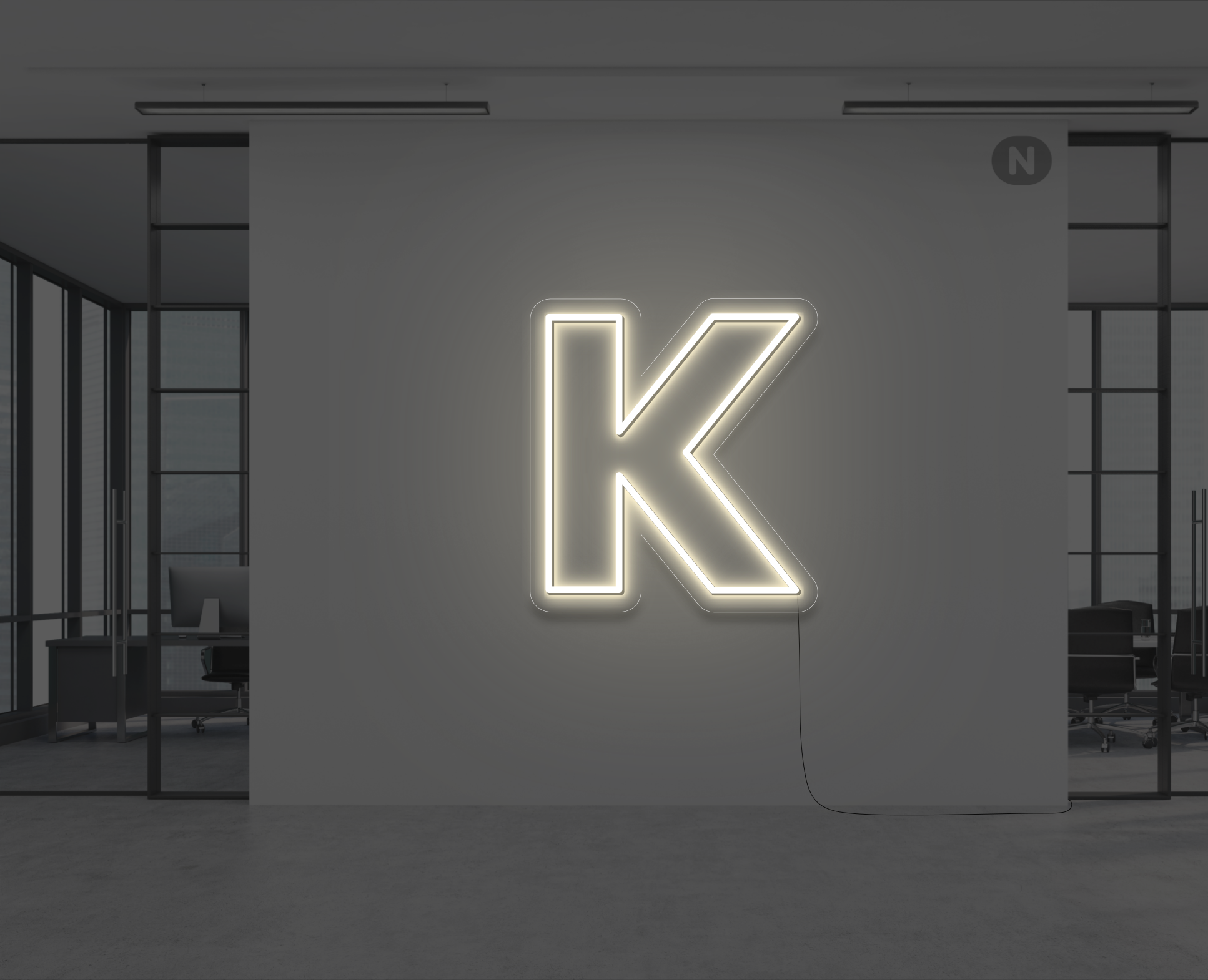lettre-neon-k-blanc-chaud