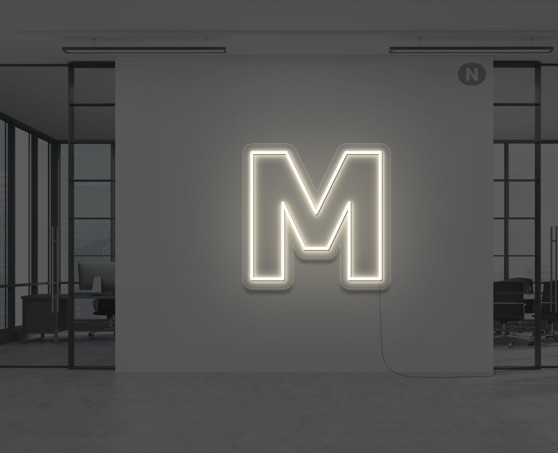 lettre-neon-m-blanc-chaud