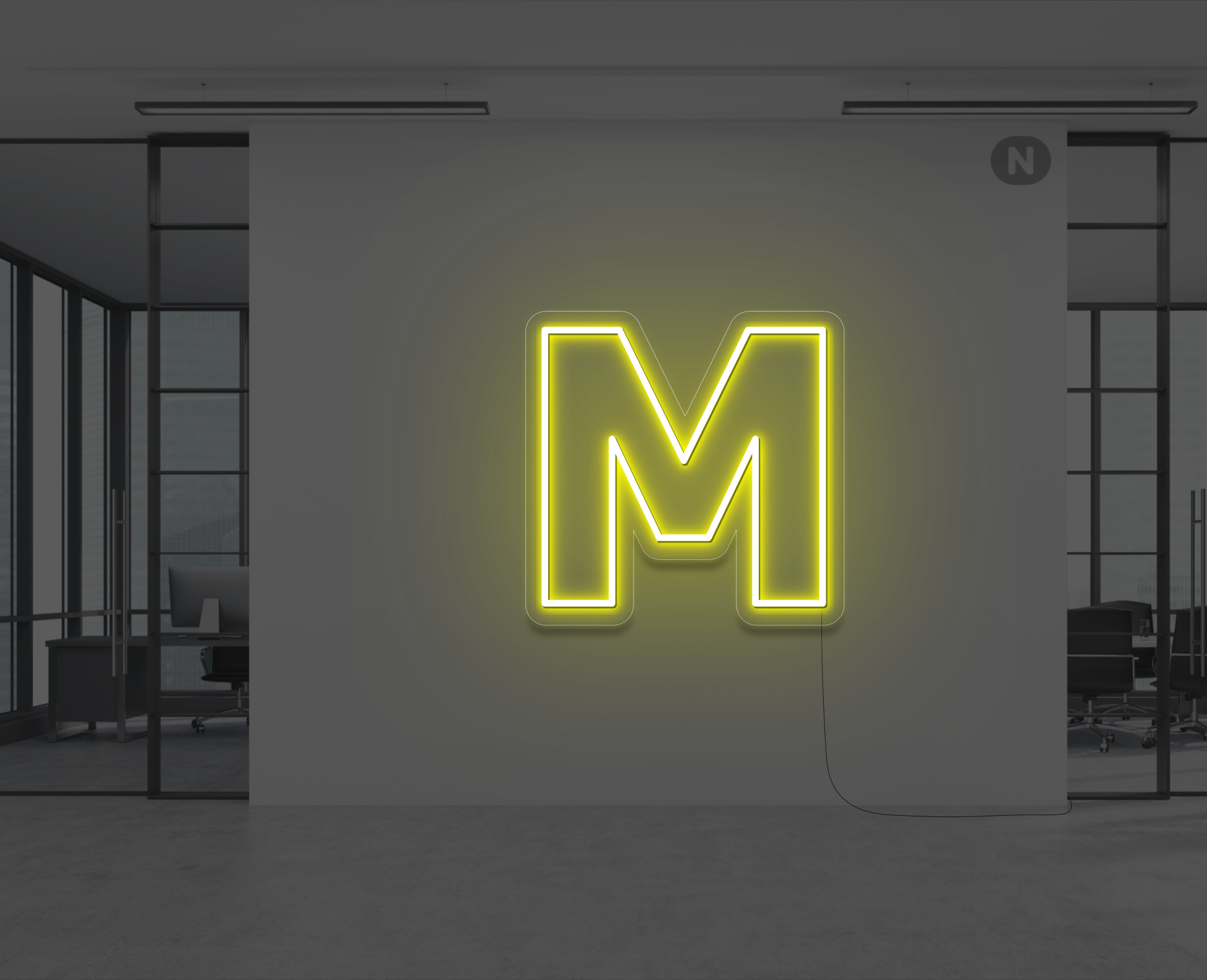 lettre-neon-m-jaune