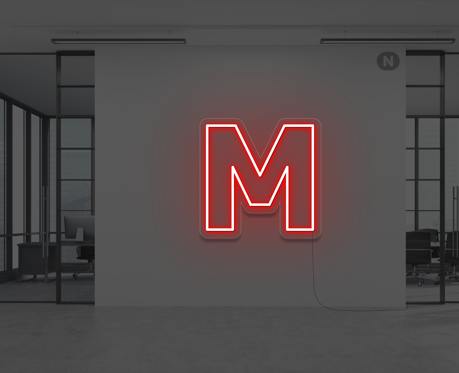 lettre-neon-m-rouge