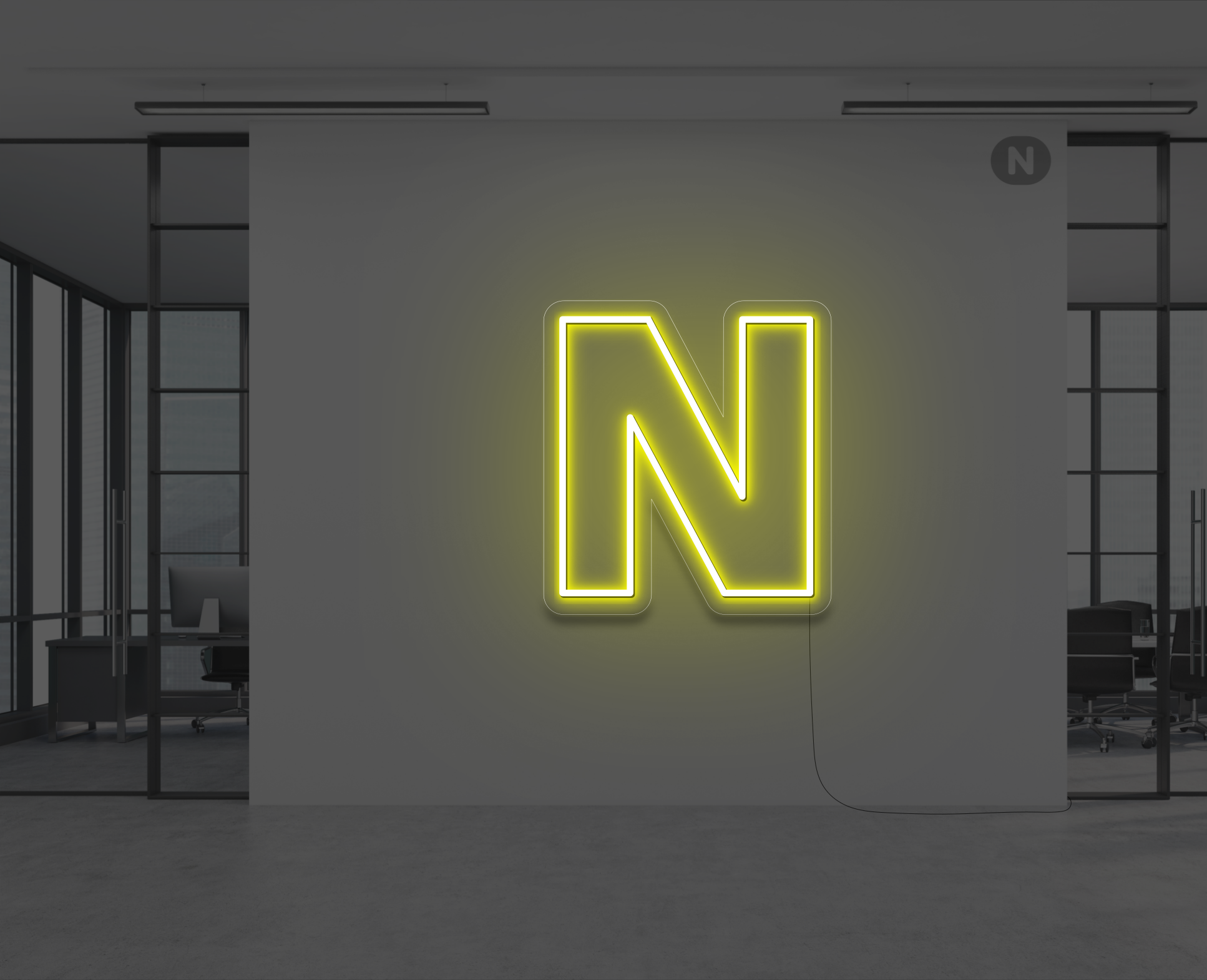 lettre-neon-n-jaune