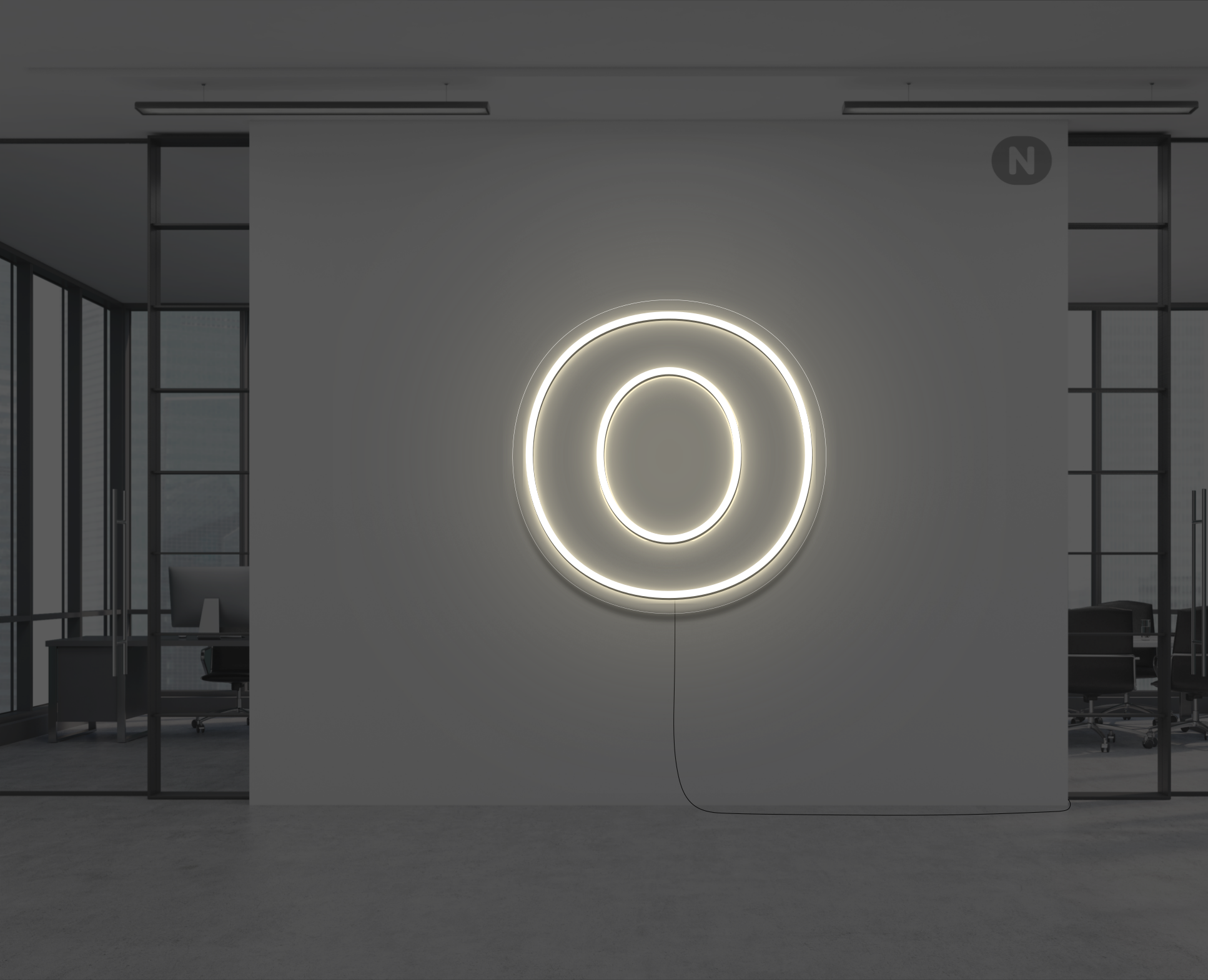 lettre-neon-o-blanc-chaud