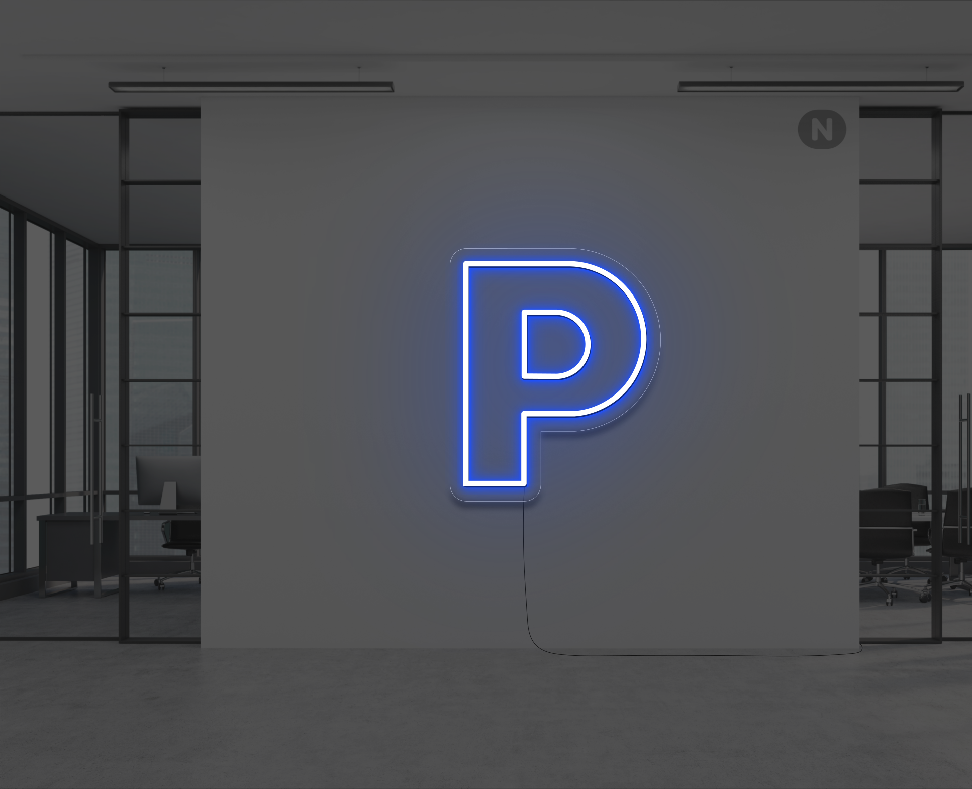 lettre-neon-p-bleu