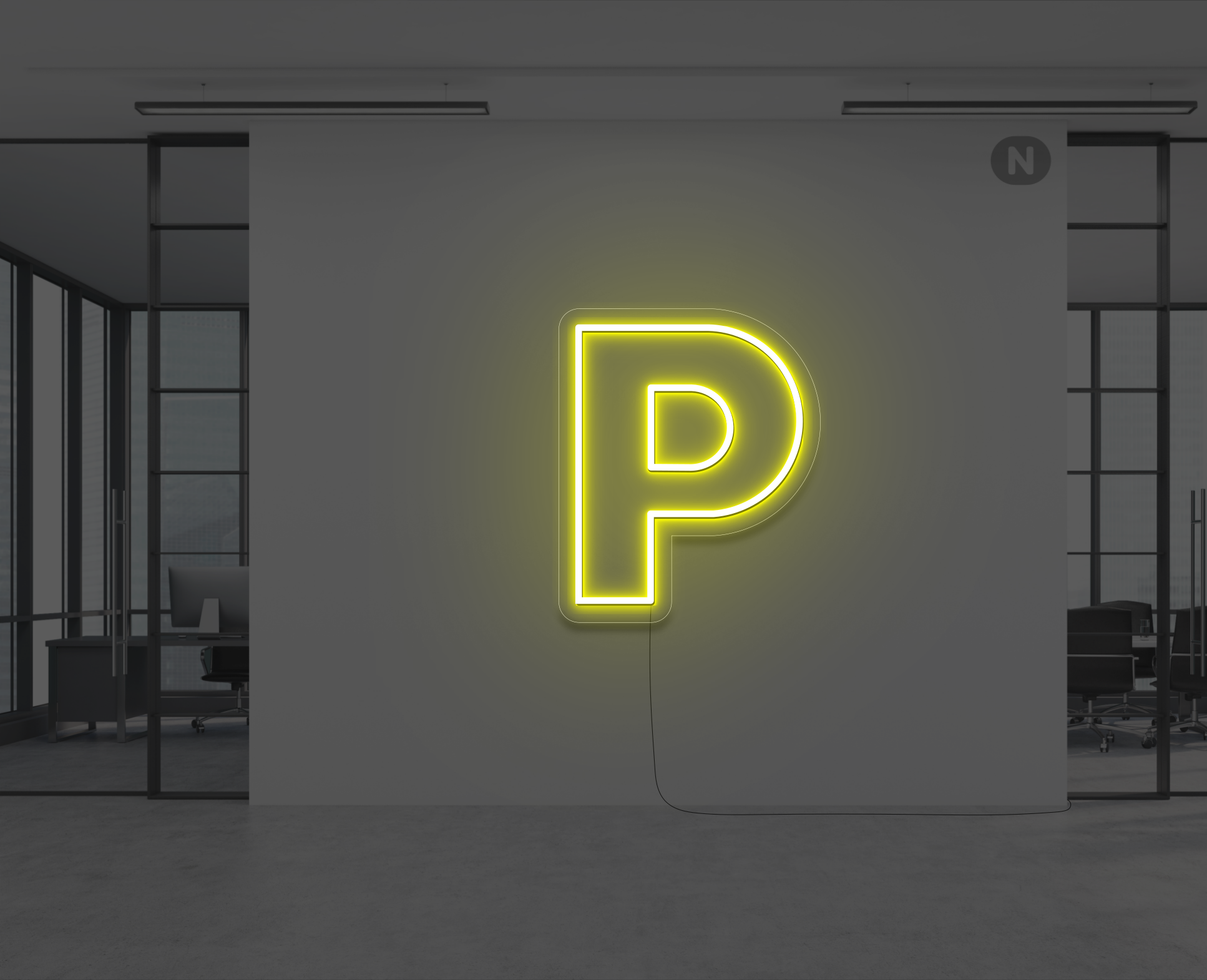 lettre-neon-p-jaune