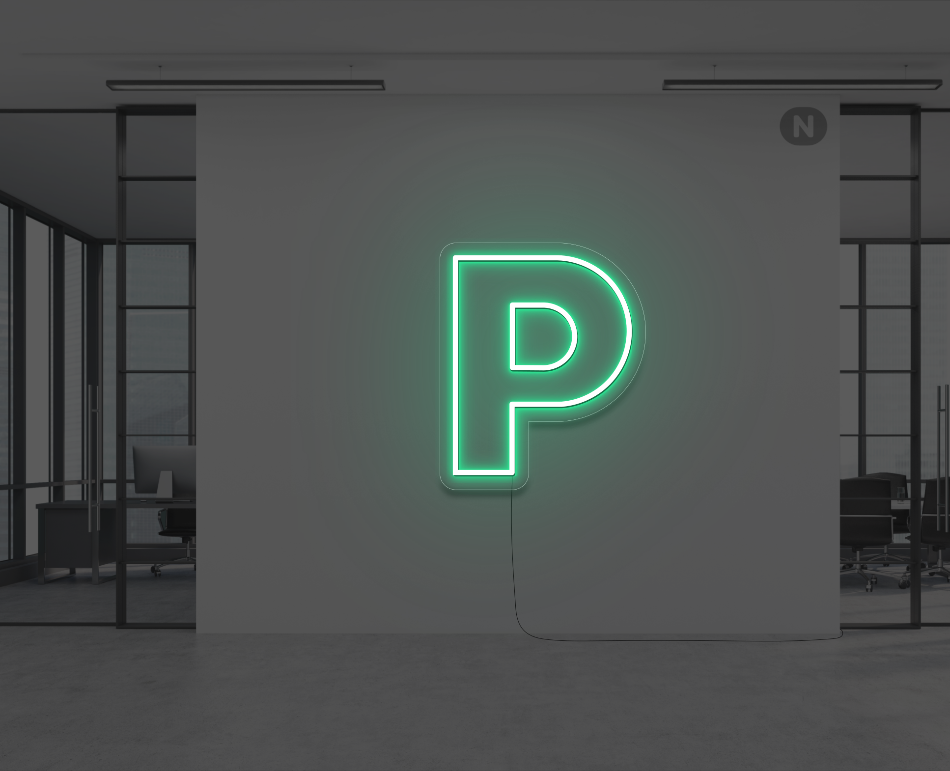 lettre-neon-p-verte