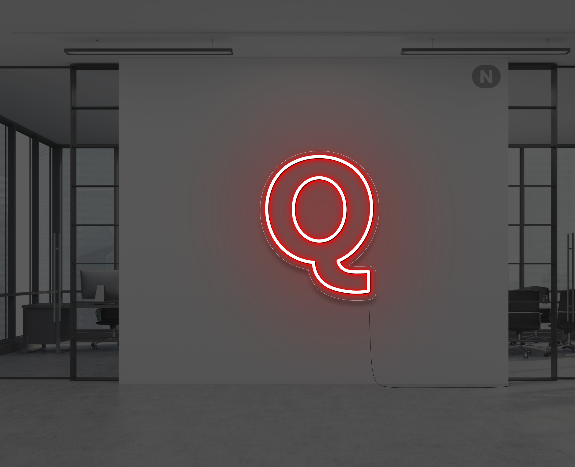 lettre-neon-q-rouge