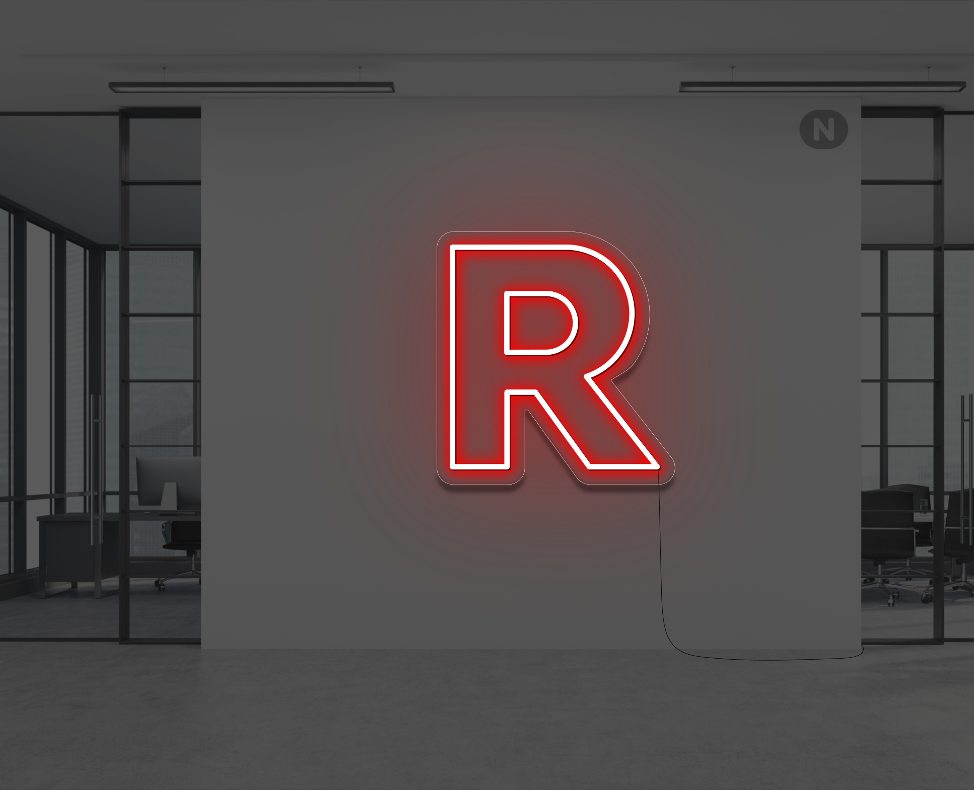lettre-neon-r-rouge