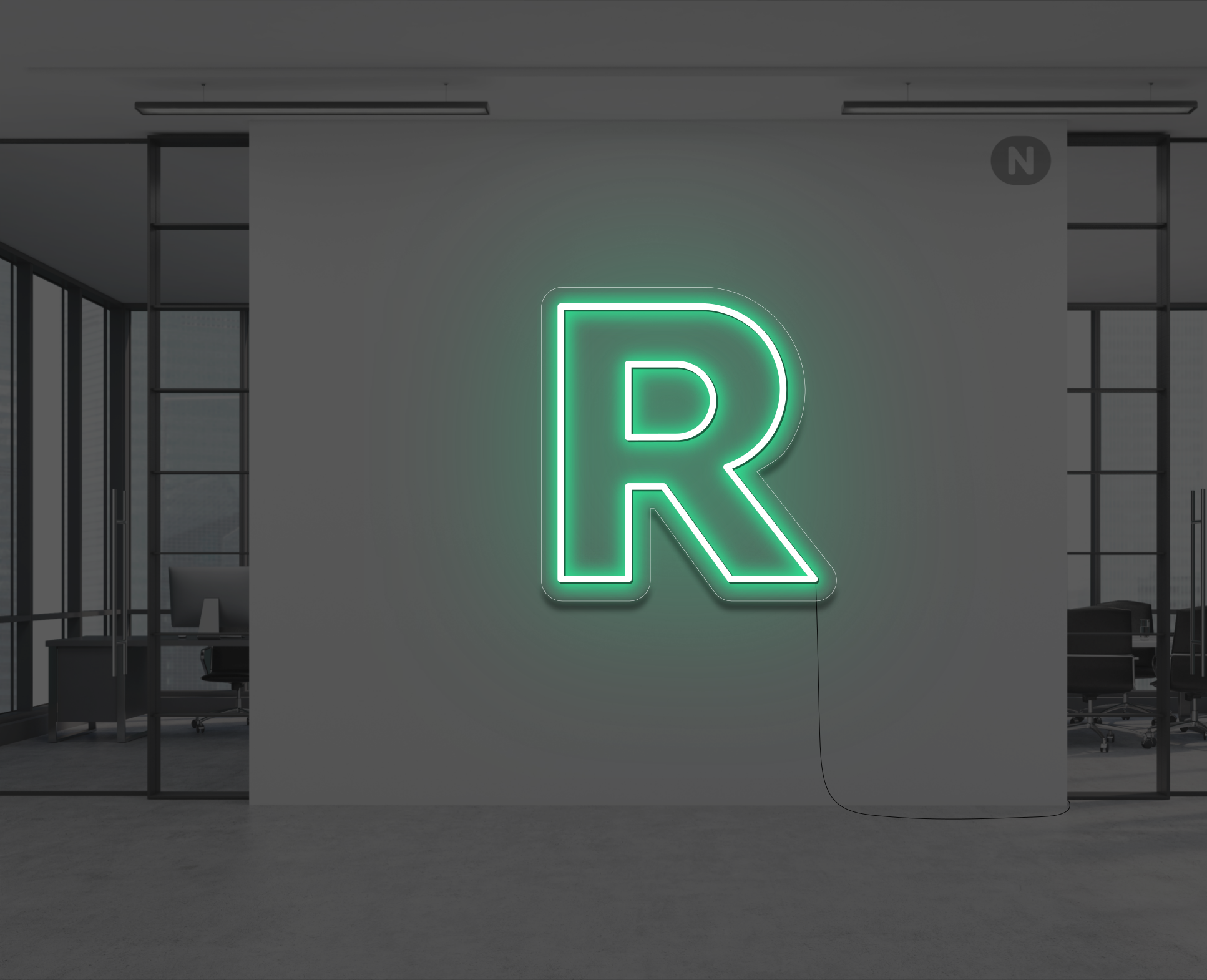 lettre-neon-r-verte