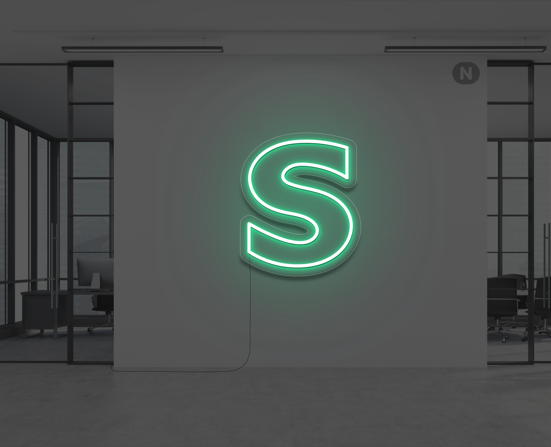 lettre-neon-s-verte