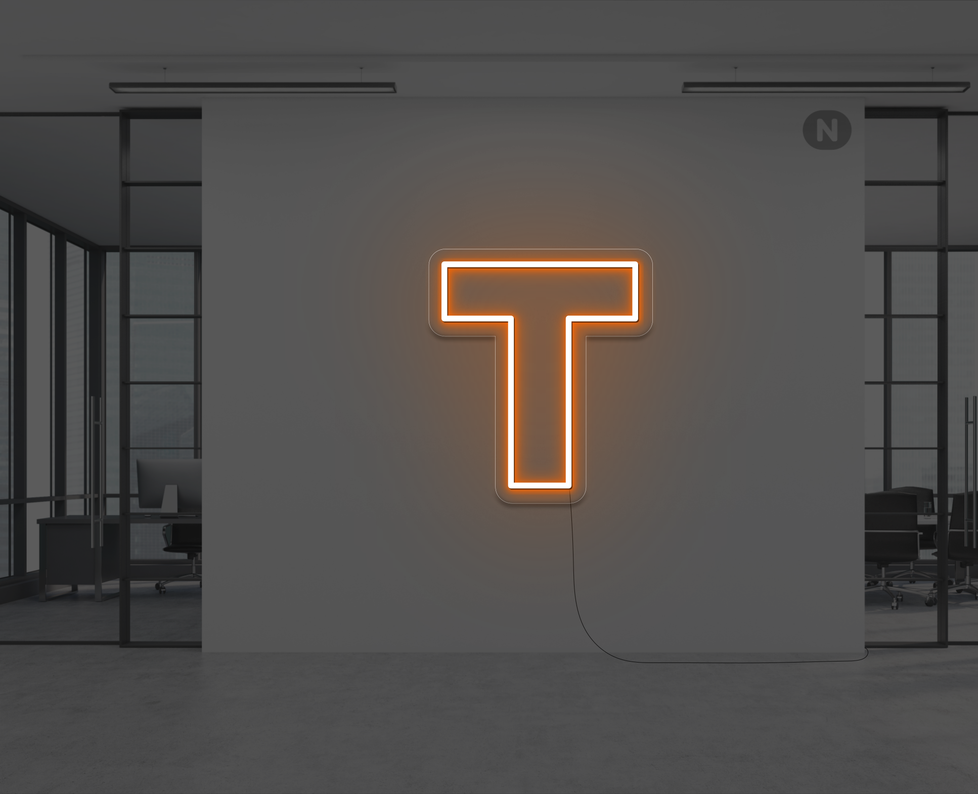 lettre-neon-t-orange